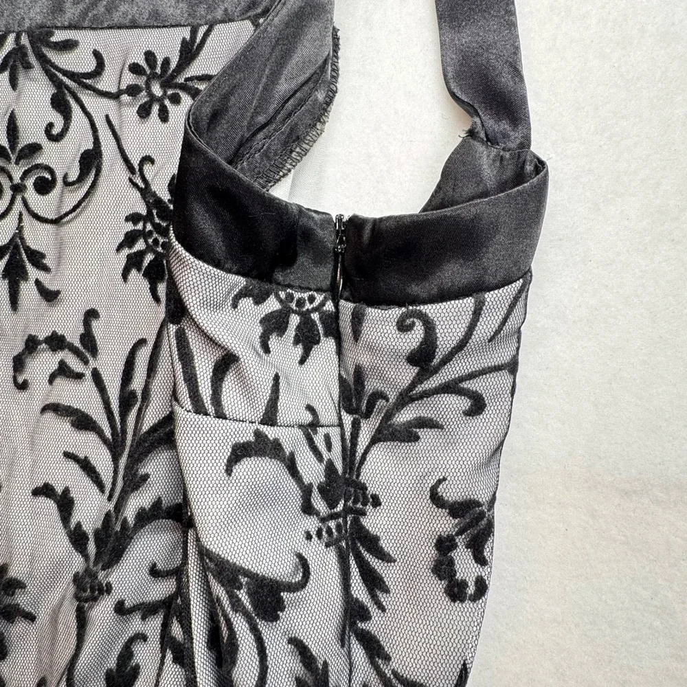 Fiorlini Black Burnout Velvet Maxi Dress Black Whimsygoth Dark Romance 10 READ - Picture 8 of 8